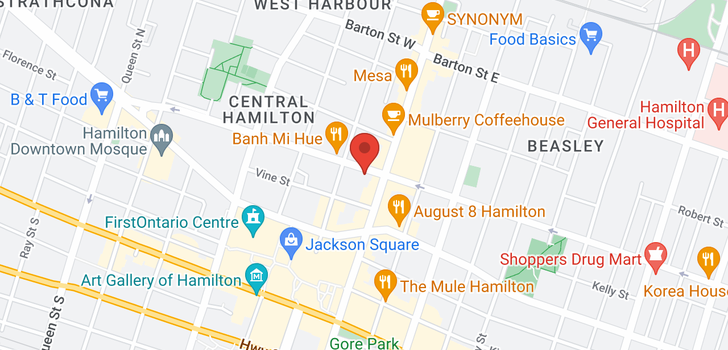 map of 301 11-15 CANNON Street W